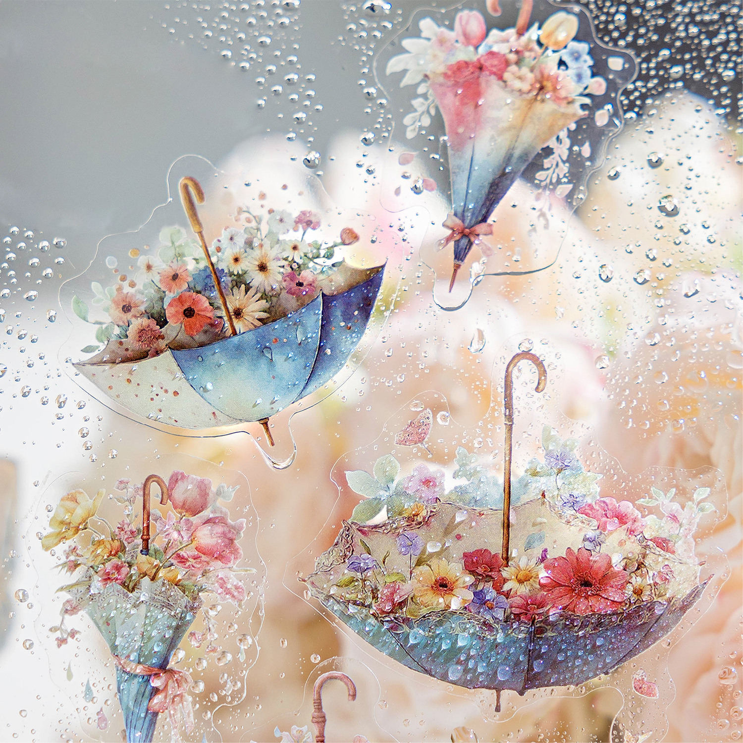 Embellishments For Scrapbooking - JIANQI 20 pcs Flower umbrella theme