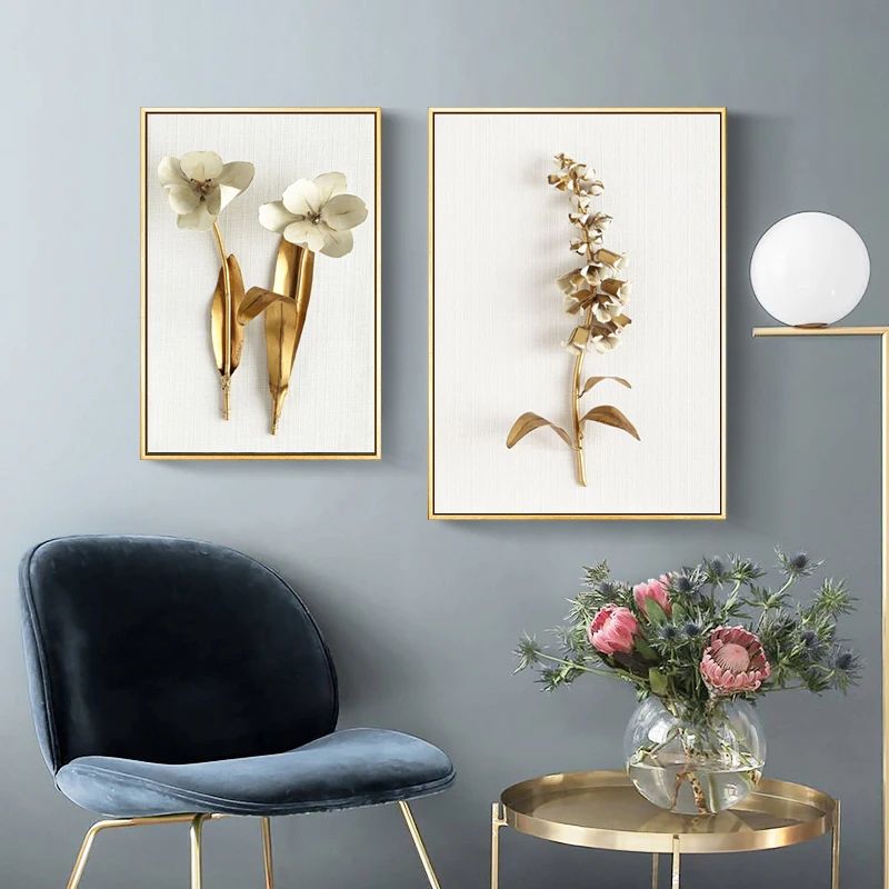 Embroidery Embellishments - Nordic Golden Plant Leaves and Flowers