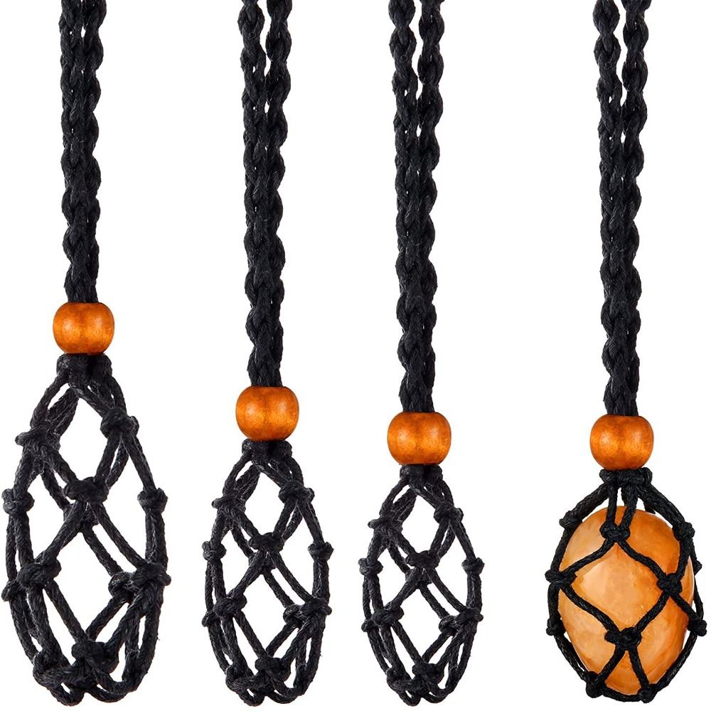 Crystal Mesh Fabric - Adjustable Necklace Cord Empty Stone Holder
