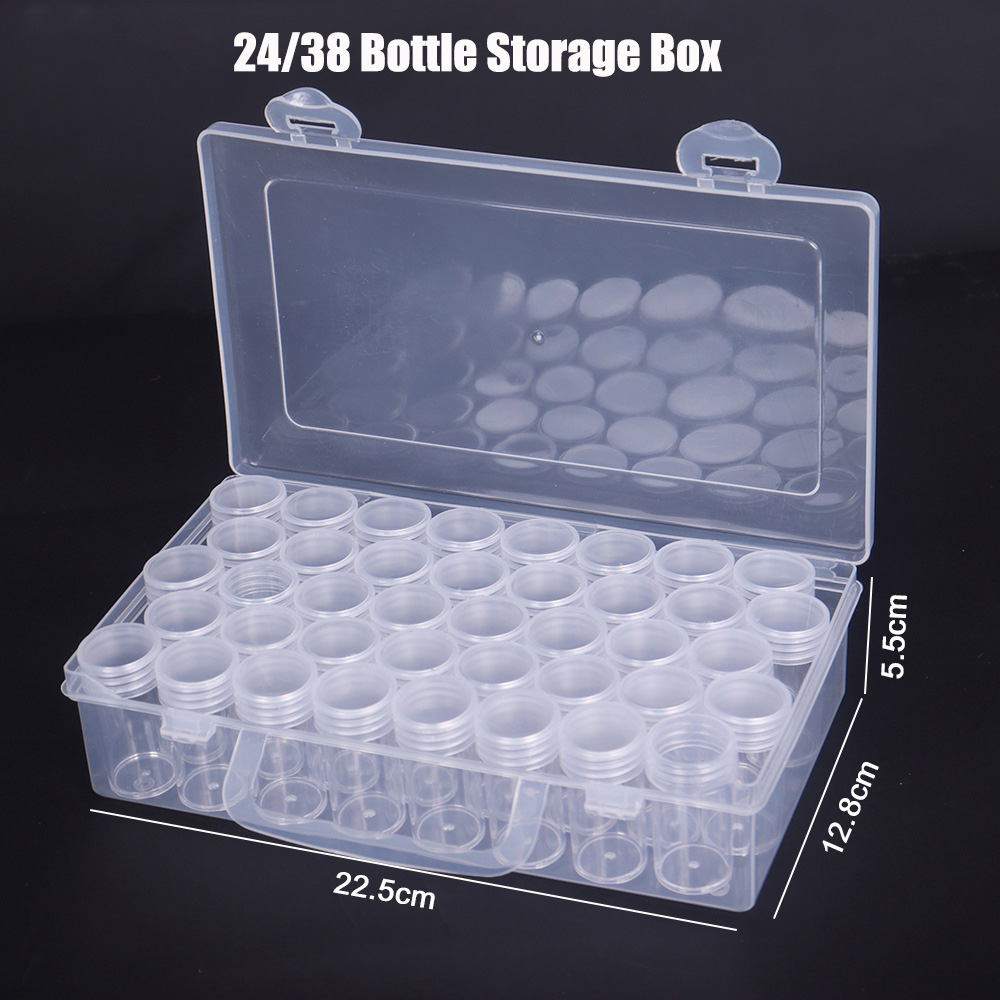 Craft Embellishment Storage - Bottles Box Storage Transparent Container Case