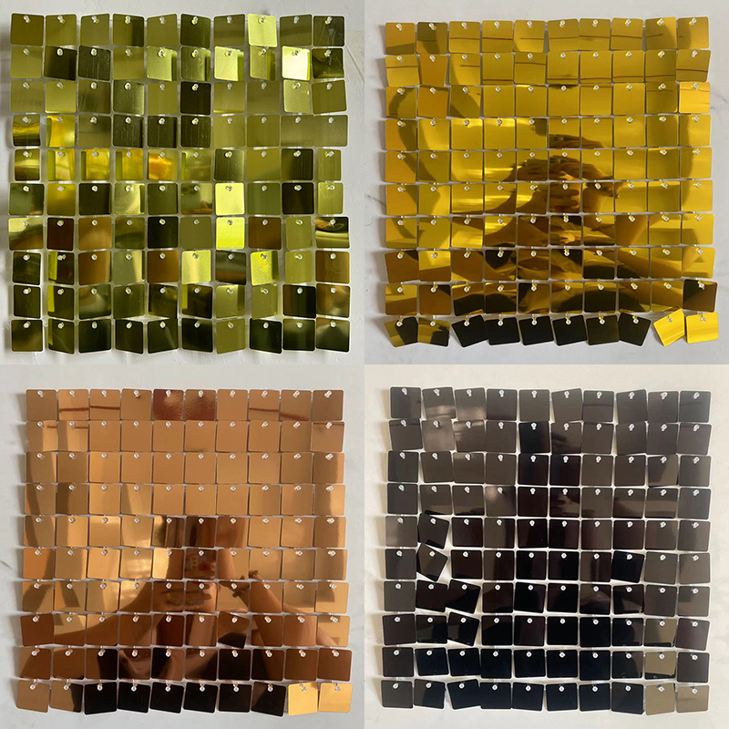 Sequin Fabric Panel - 24/30 Square Sequin Panels Gold Silver