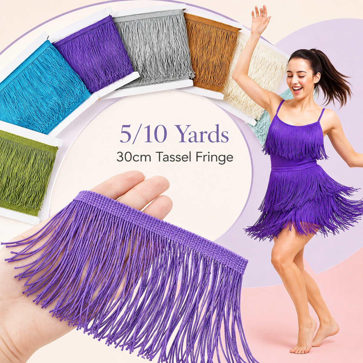 Fringe Ribbon Sewing - 5/10Yards Meetee 30cm Long Fringe Tassel