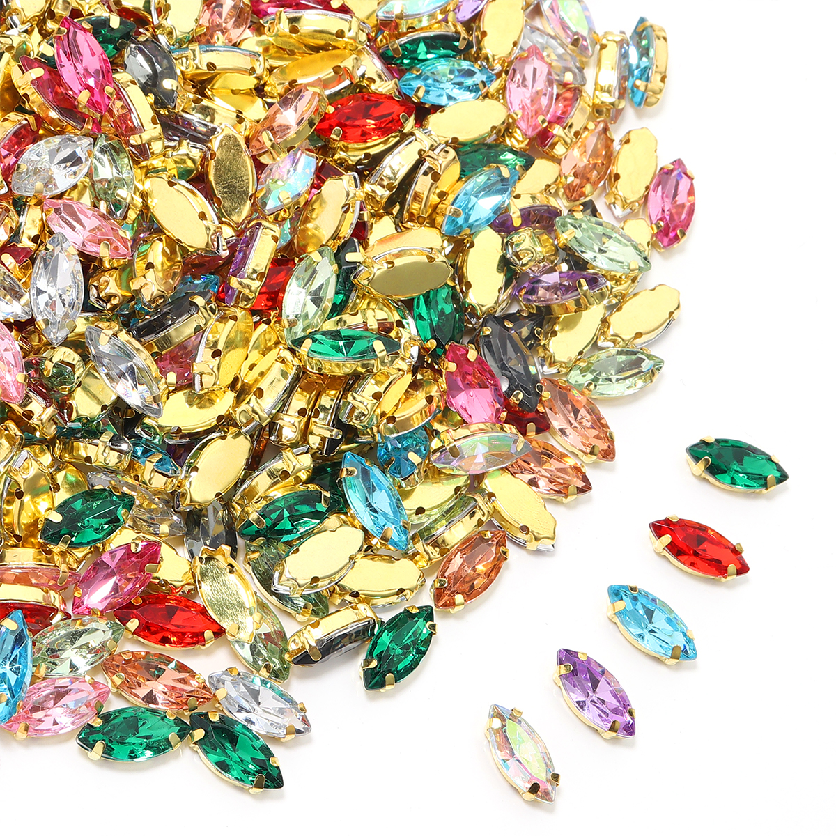50pcs Horse Eye Shape Stainles - Sew On Rhinestone review and price