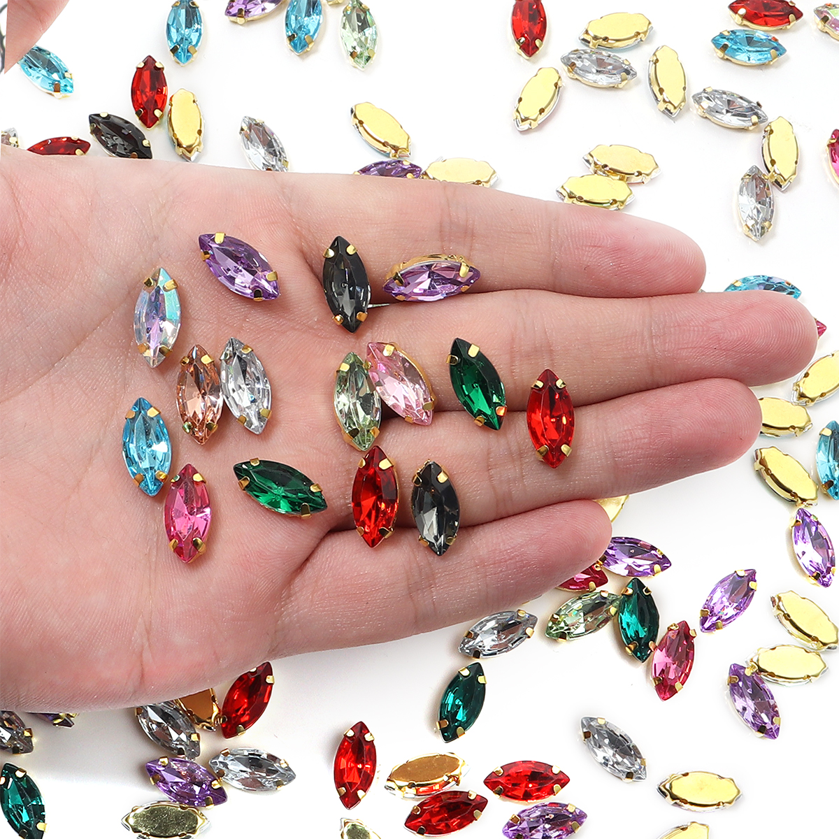 50pcs Horse Eye Shape Stainles - Sew On Rhinestone review and price