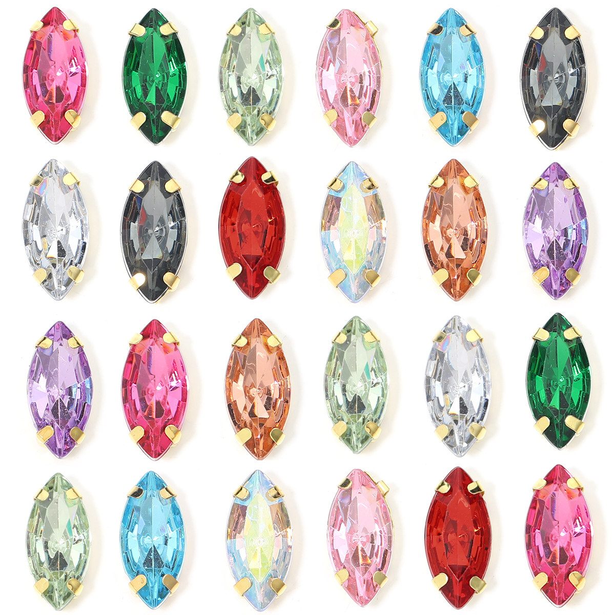 50pcs Horse Eye Shape Stainles - Sew On Rhinestone review and price