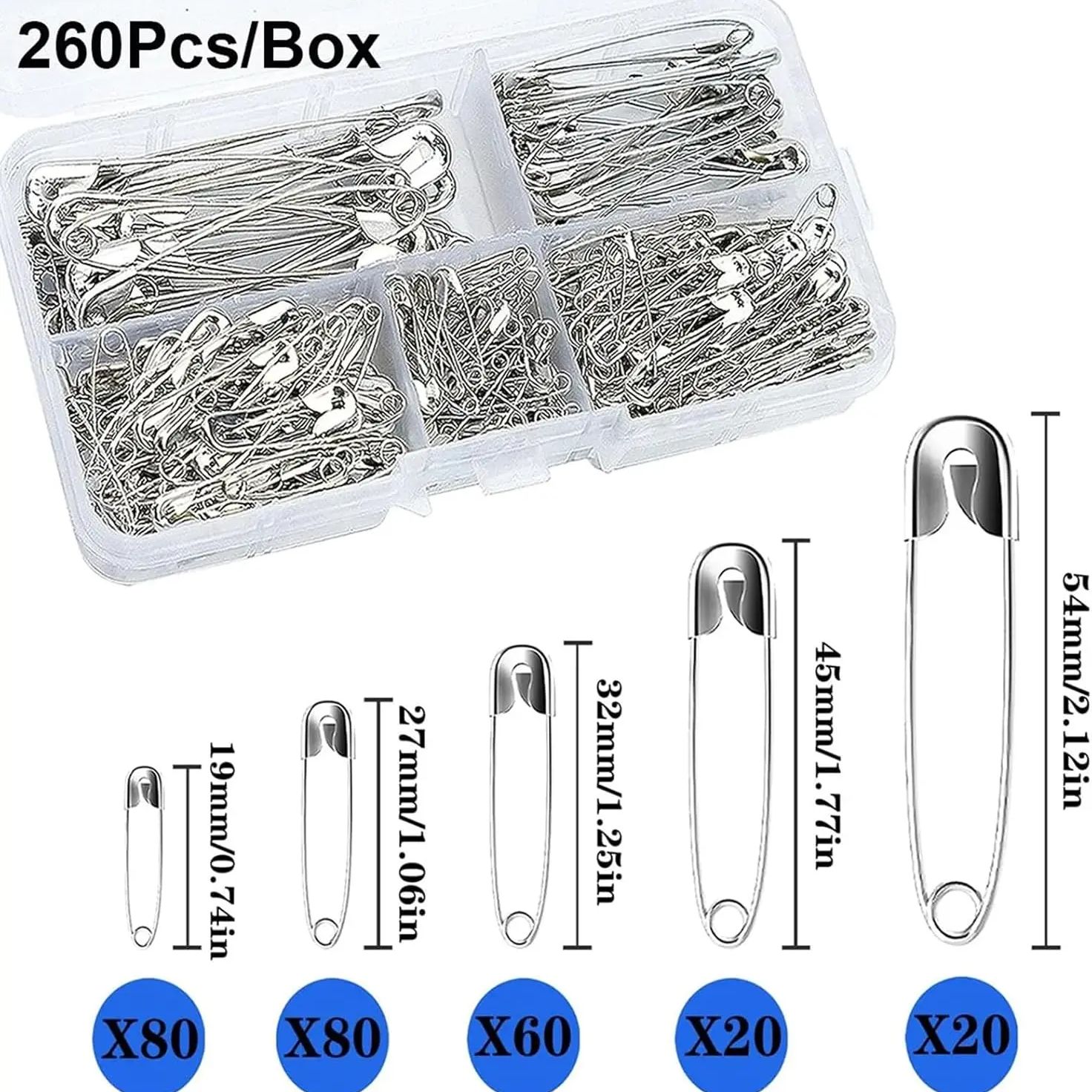 Silver Safety Pins Kit With St - Craft Embellishment Storage review and price