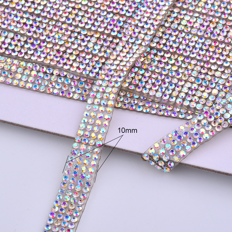 JUNAO 5Yard Crystal AB Rhinest - Crystal Mesh Fabric review and price