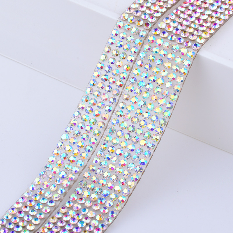 JUNAO 5Yard Crystal AB Rhinest - Crystal Mesh Fabric review and price