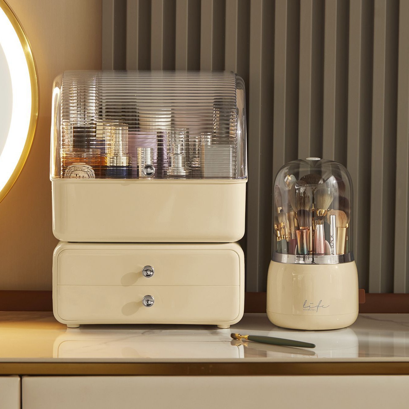 Desktop Cosmetics Storage Box  - Craft Embellishment Storage review and price
