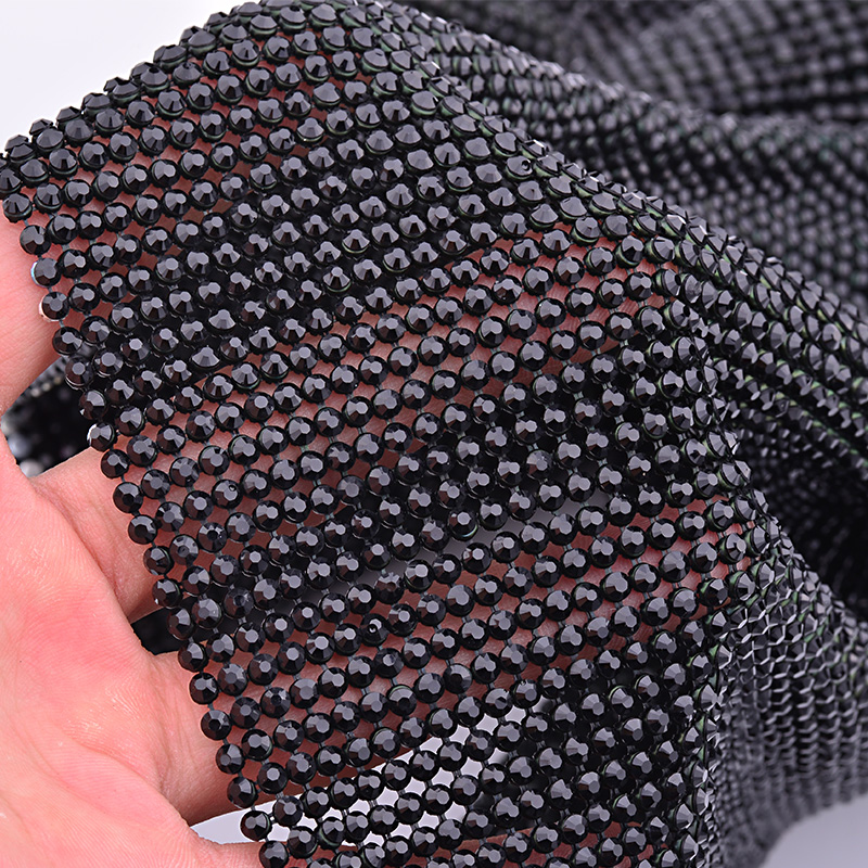 JUNAO 45*120cm Black Gold Crys - Crystal Mesh Fabric review and price