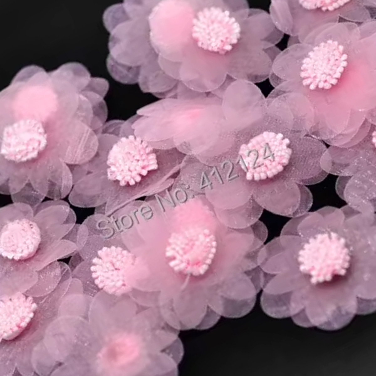 300Pcs Pink Organza Flowers Em - Embellishments For Scrapbooking review and price
