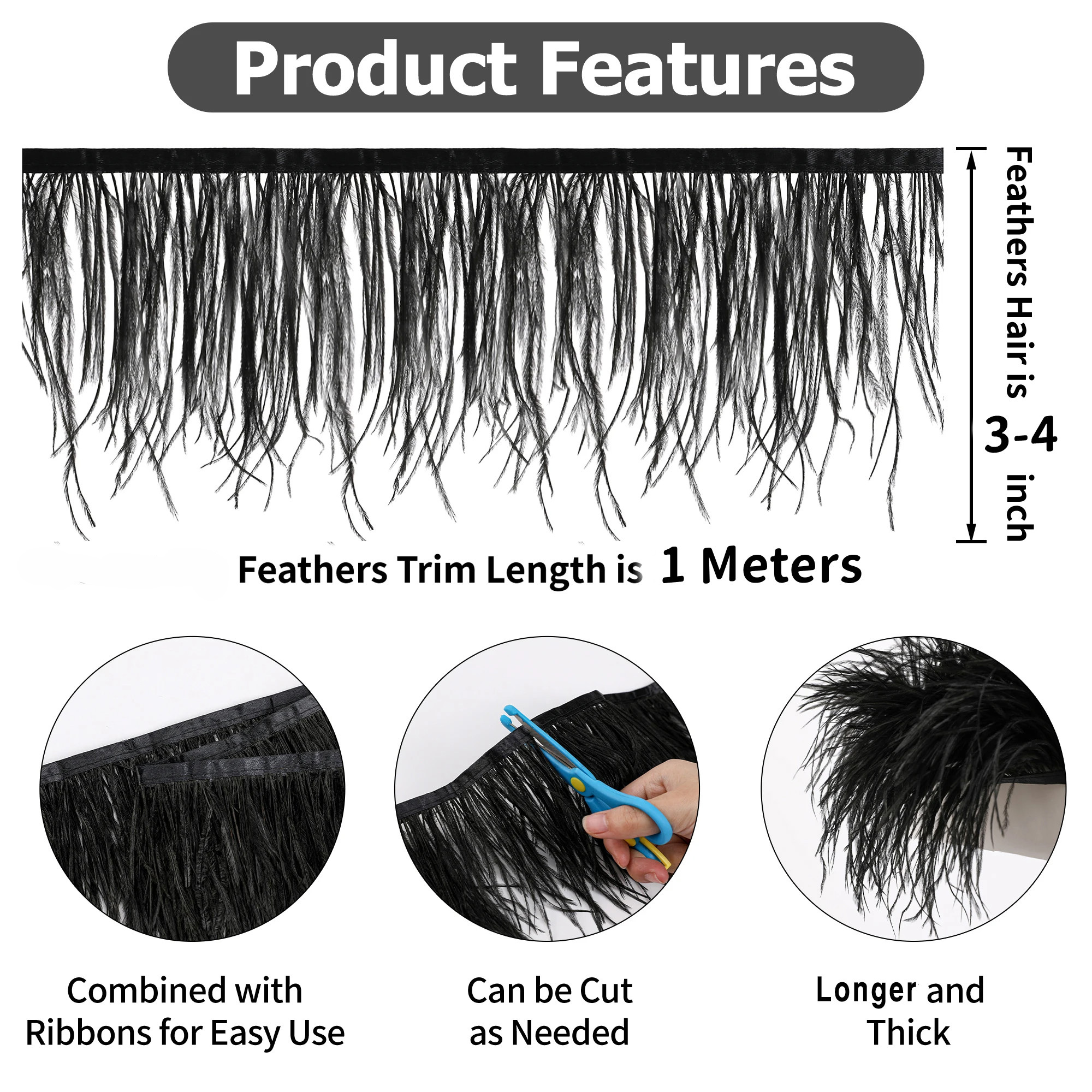 100CM Natural ostrich Feather  - Feather Trim Marabou review and price