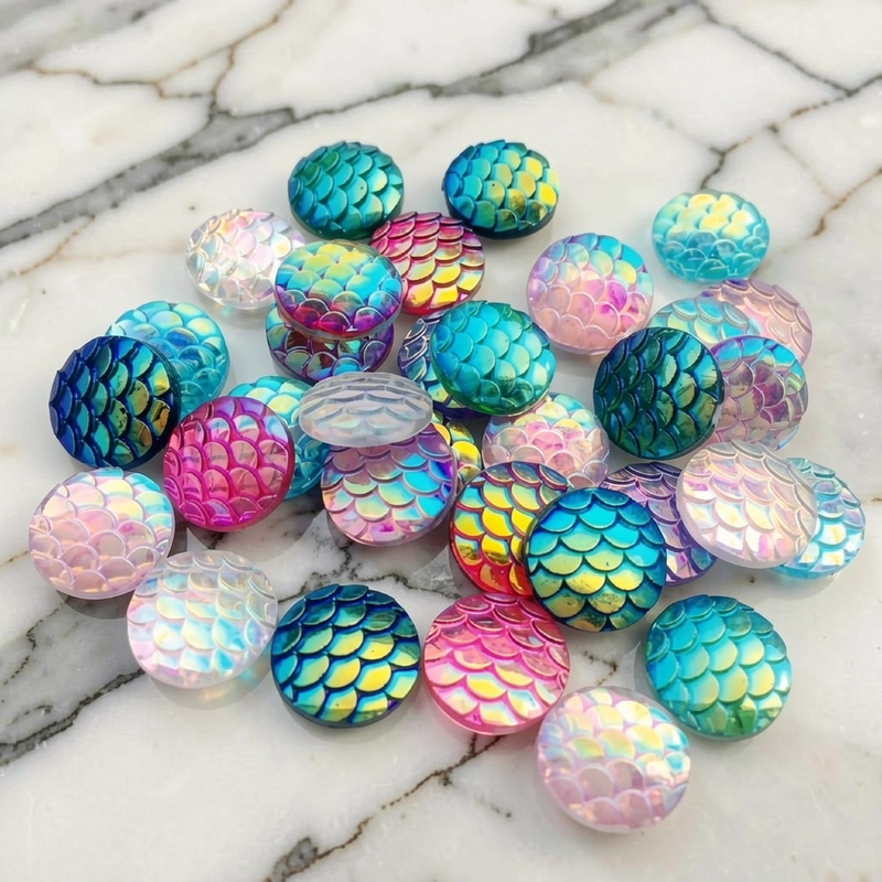 80pcs 12mm Mermaid Fish Scale  - Embellishment Glue Craft review and price