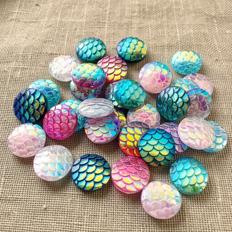 80pcs 12mm Mermaid Fish Scale  - Embellishment Glue Craft review and price
