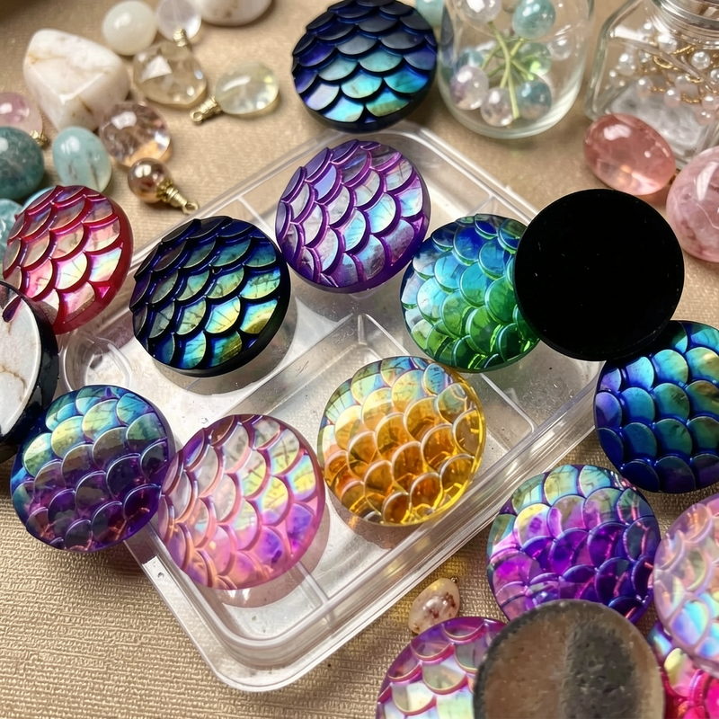 80pcs 12mm Mermaid Fish Scale  - Embellishment Glue Craft review and price