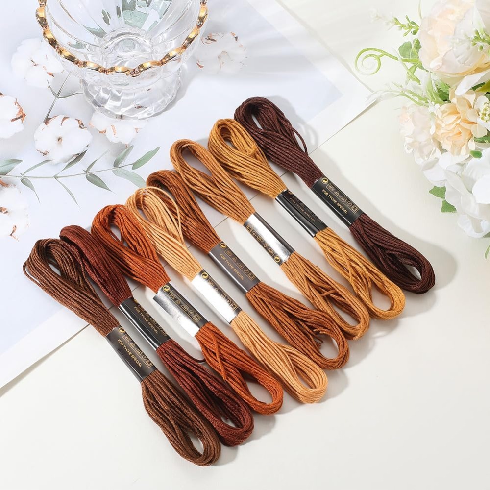 8 Skeins 6 Strands Brown Embro - Embroidery Embellishments review and price
