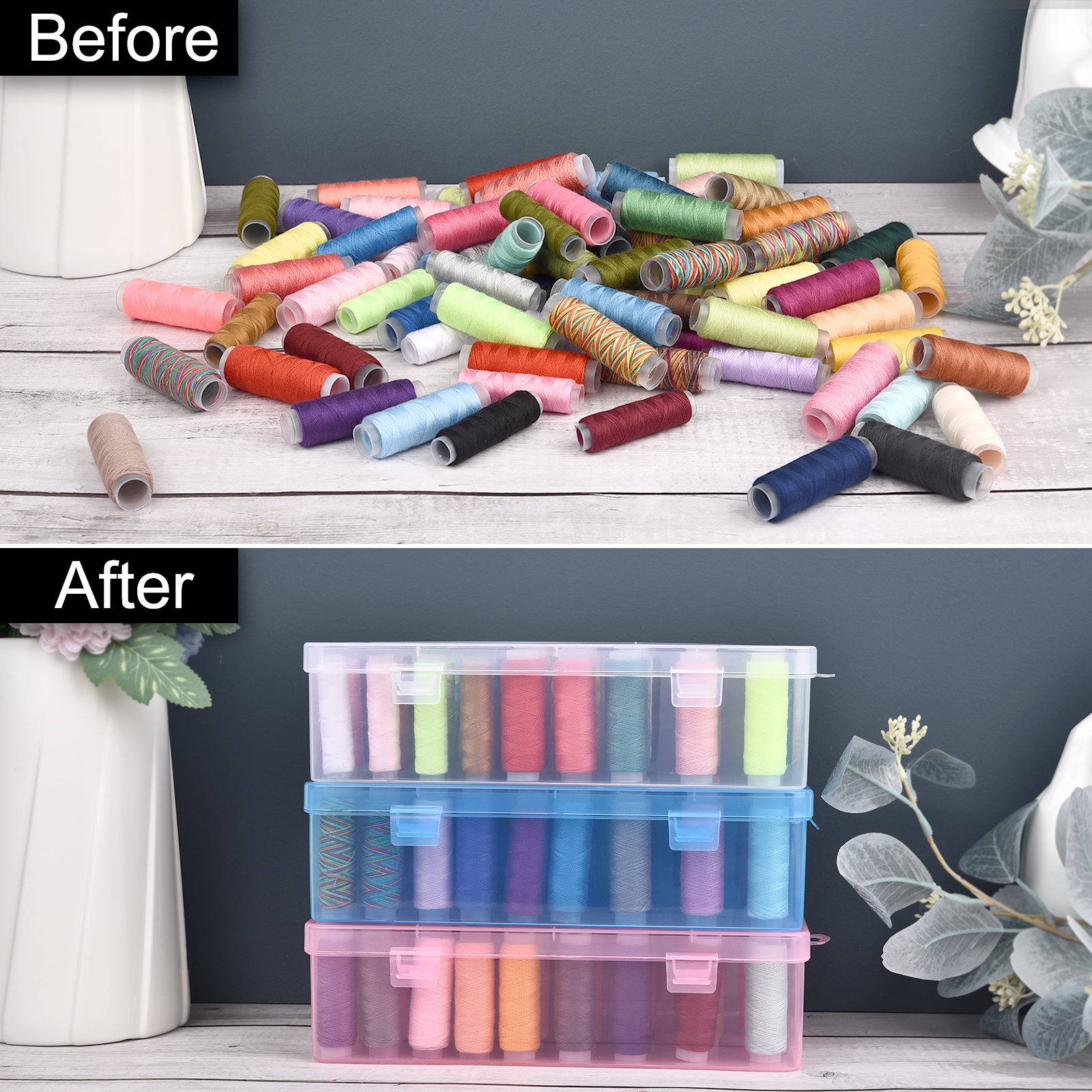 New Sewing Thread Box 42 Piece - Craft Embellishment Storage review and price