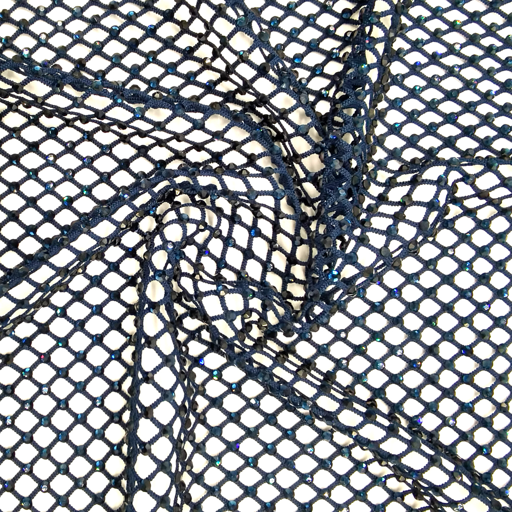 SS10 Rhinestones Mesh Navy Col - Crystal Mesh Fabric review and price