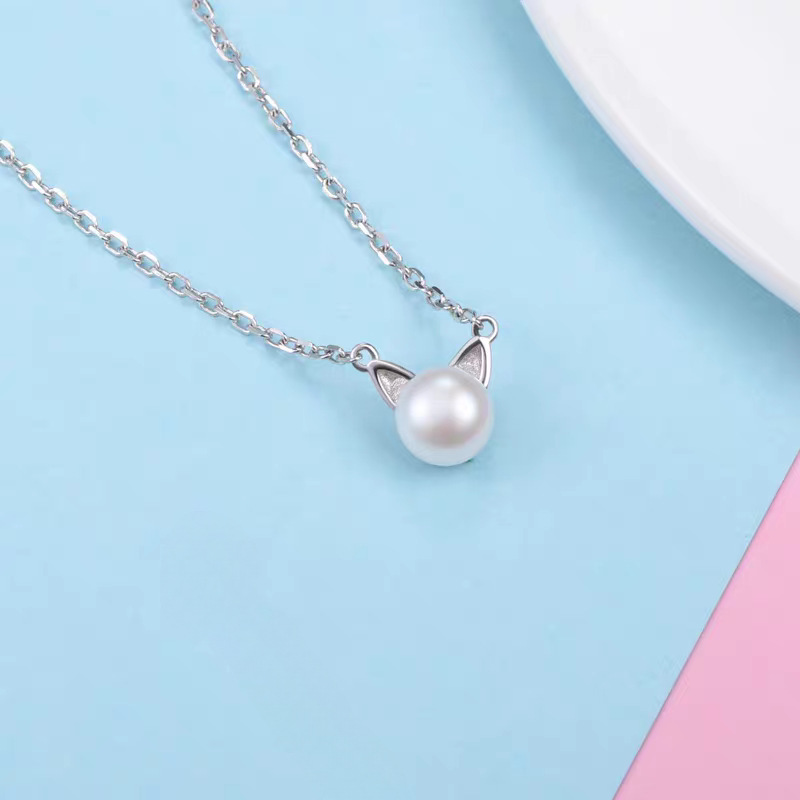 Fashion 925 Sterling Silver Je - Pearl Trim Chain review and price