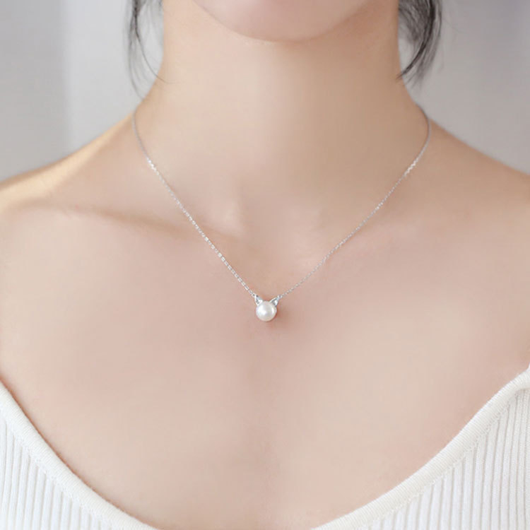 Fashion 925 Sterling Silver Je - Pearl Trim Chain review and price