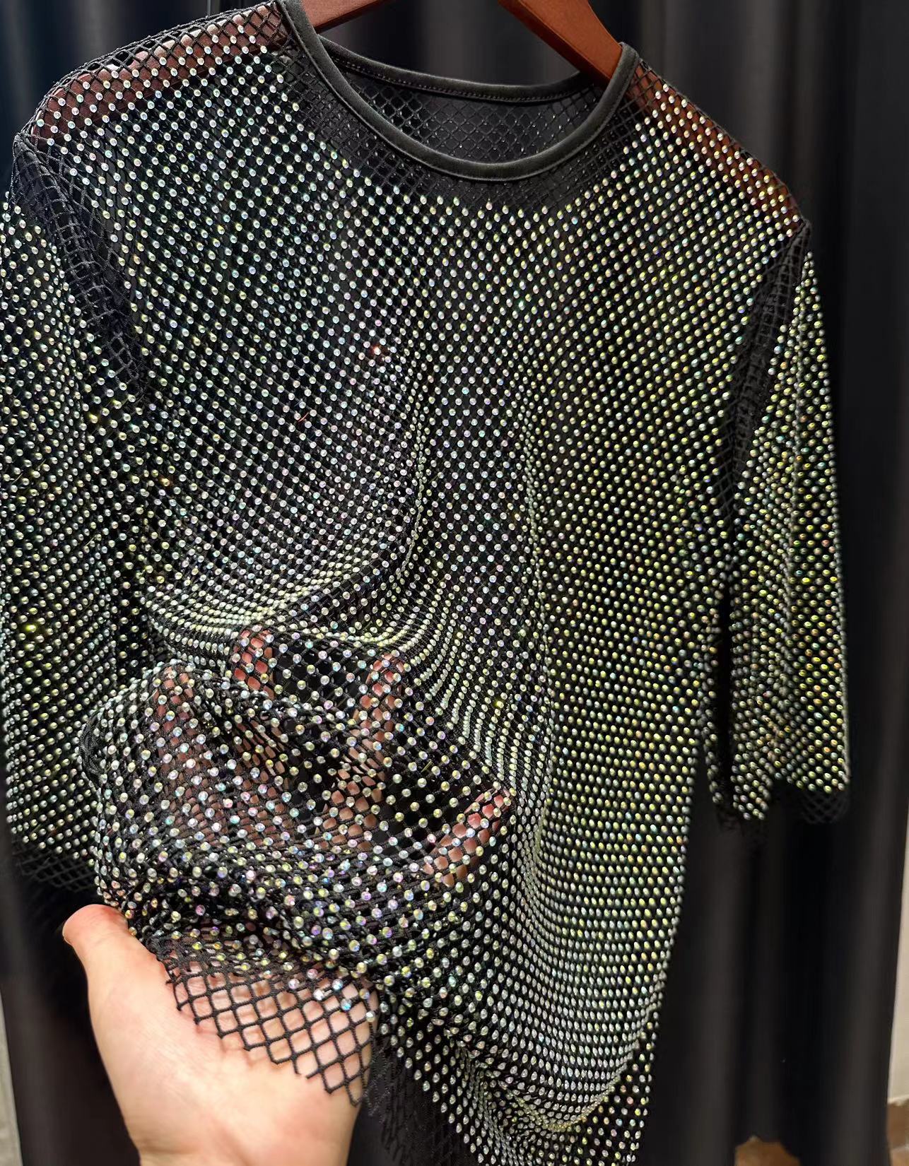 ColorShiny Diamonds  Electric  - Crystal Mesh Fabric review and price