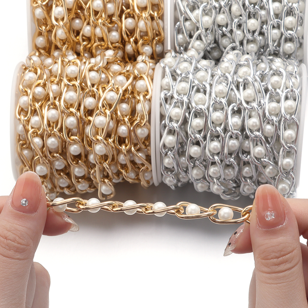 5Yards/Roll Beaded Chain Imita - Pearl Trim Chain review and price