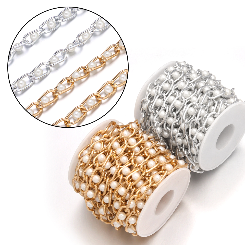 5Yards/Roll Beaded Chain Imita - Pearl Trim Chain review and price