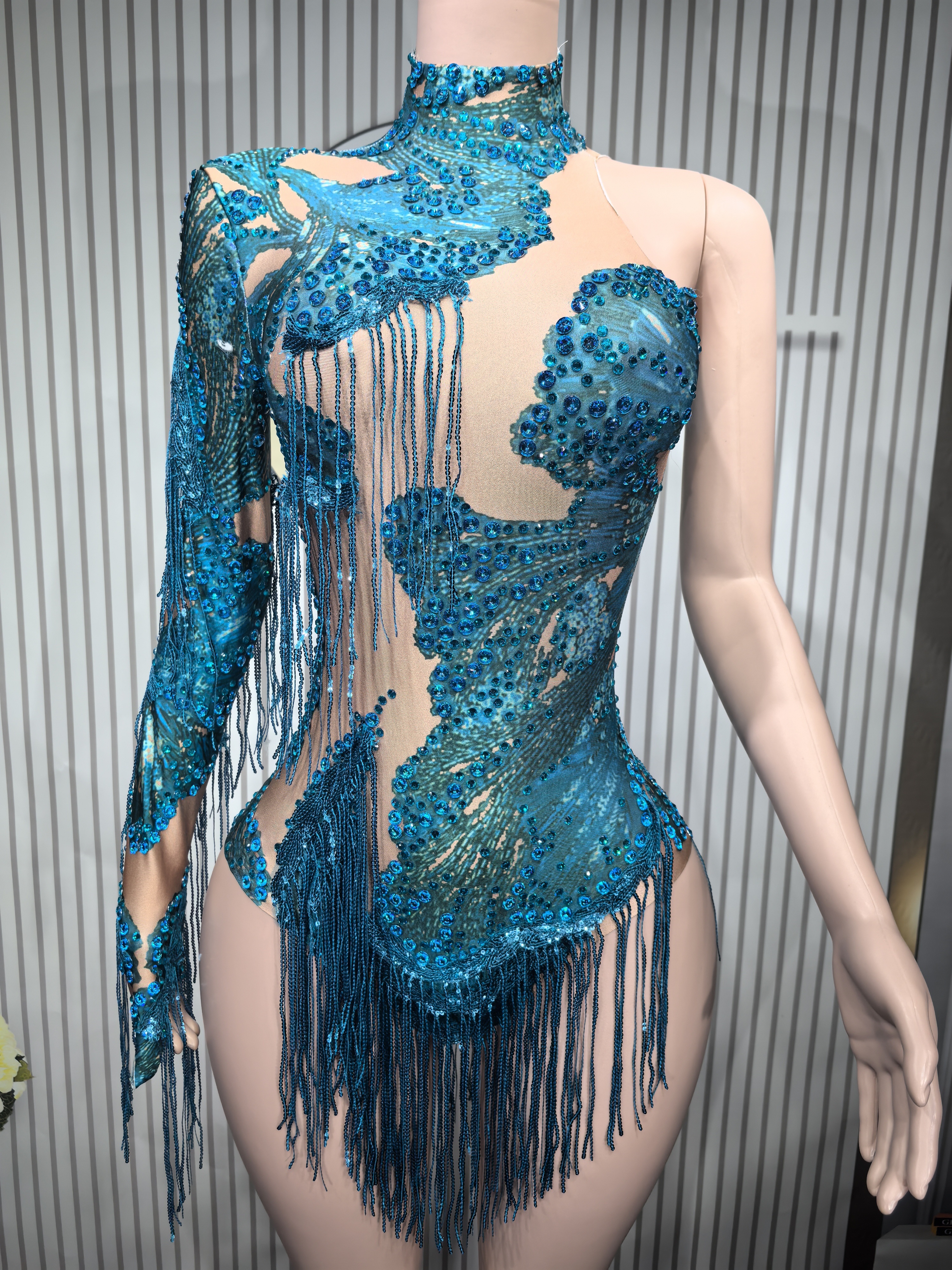 Sexy Skinny Leotard Singer Dan - Rhinestone Banding Trim review and price