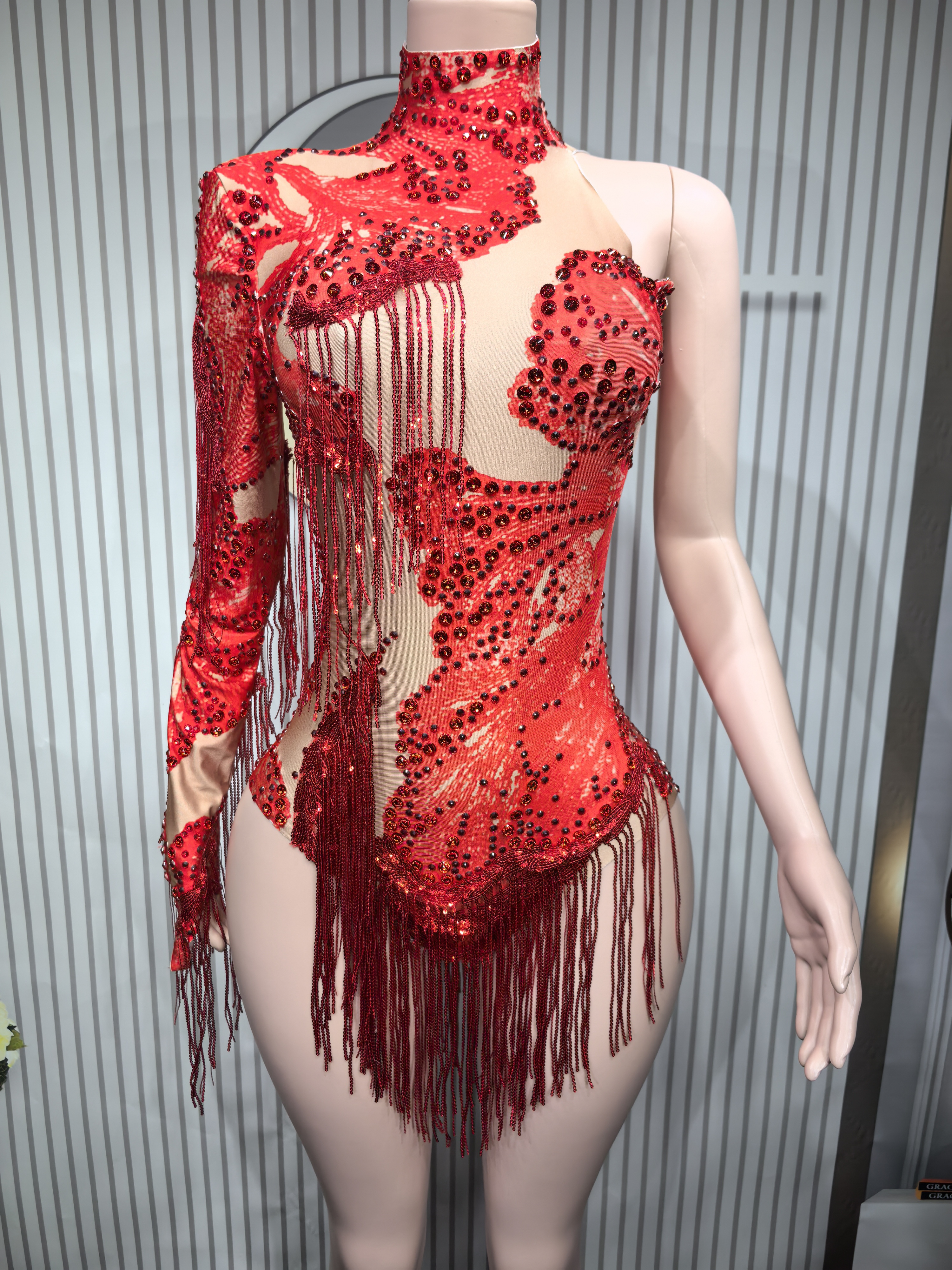 Sexy Skinny Leotard Singer Dan - Rhinestone Banding Trim review and price