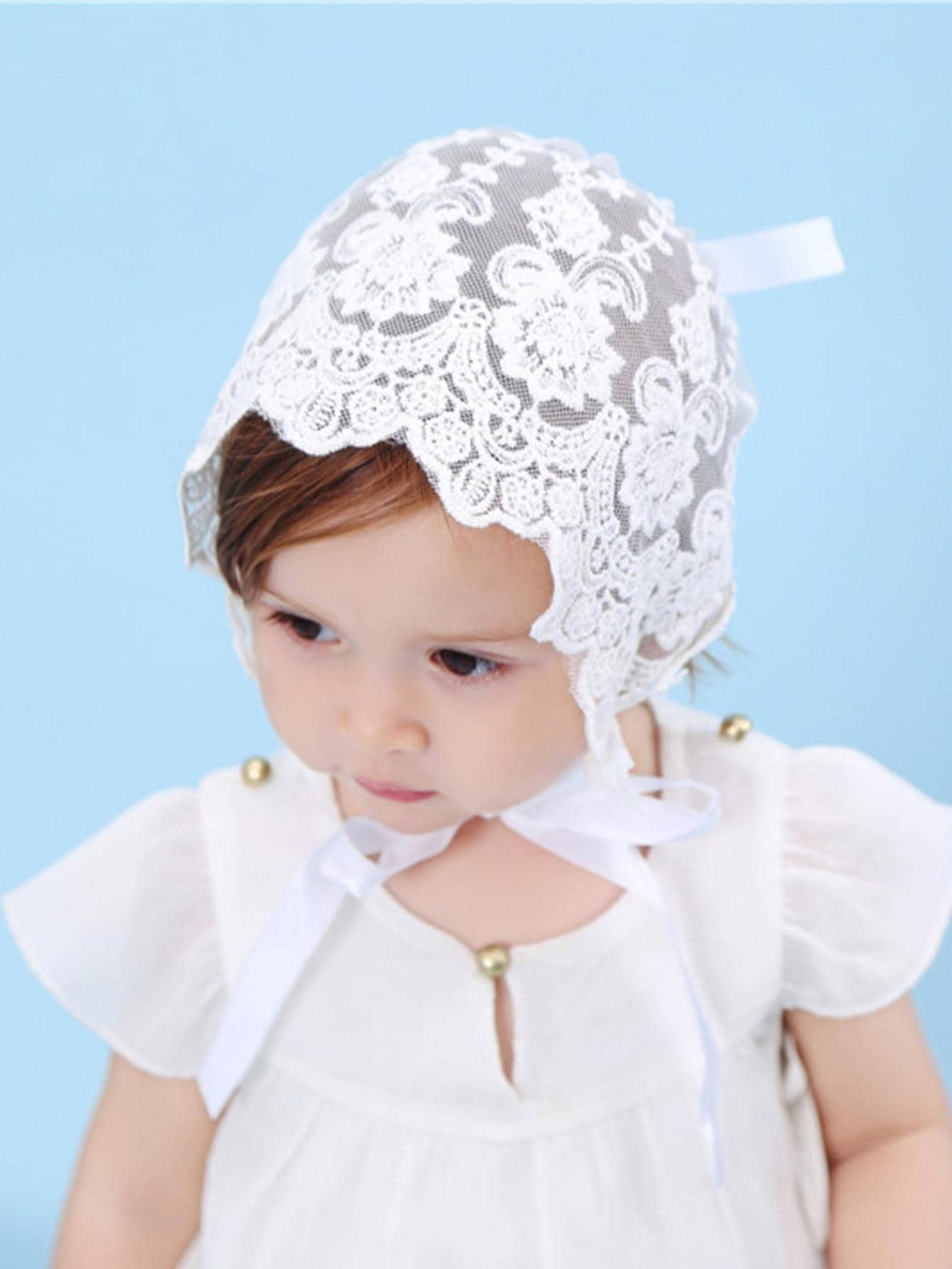 Baby Lace Brim Headband Hat He - Embroidery Embellishments review and price