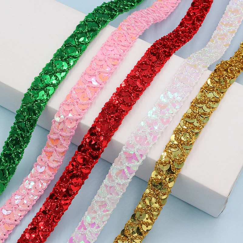 10m Gold and Silver Sequined L - Lace Ribbon Trim review and price