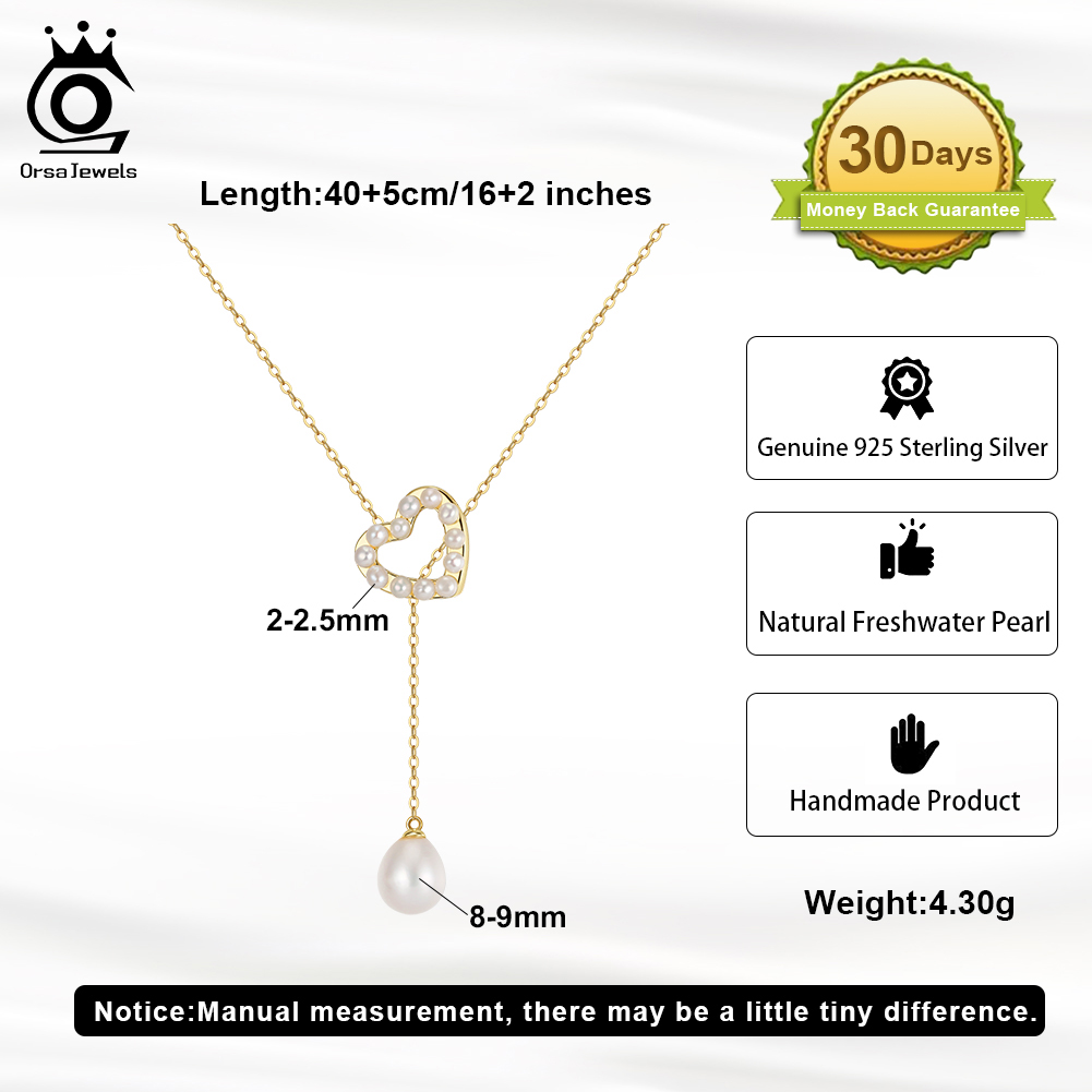 ORSA JEWELS S925 Love Heart Pe - Pearl Trim Chain review and price