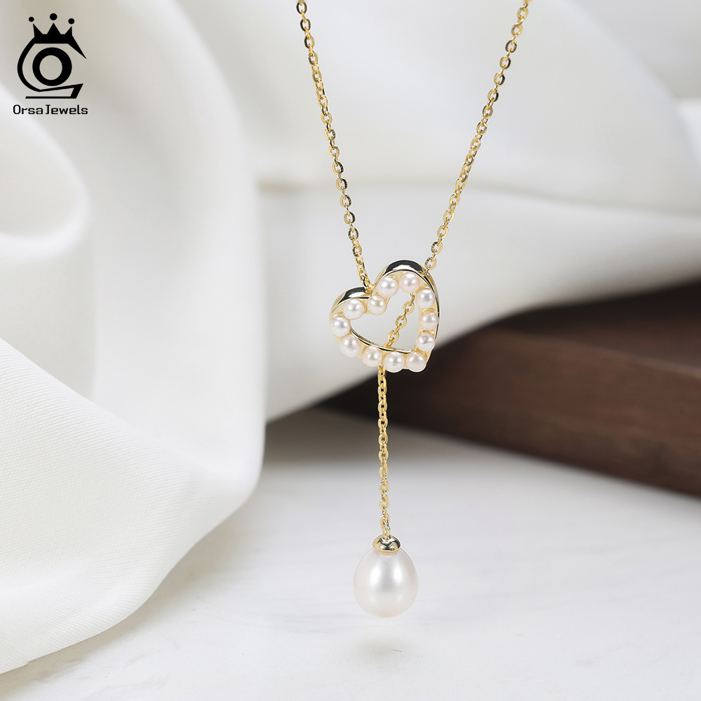 ORSA JEWELS S925 Love Heart Pe - Pearl Trim Chain review and price