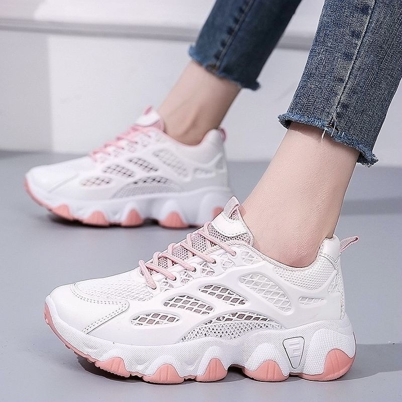 Breathable Mesh Chunky Sneaker - Guipure Lace Panel review and price