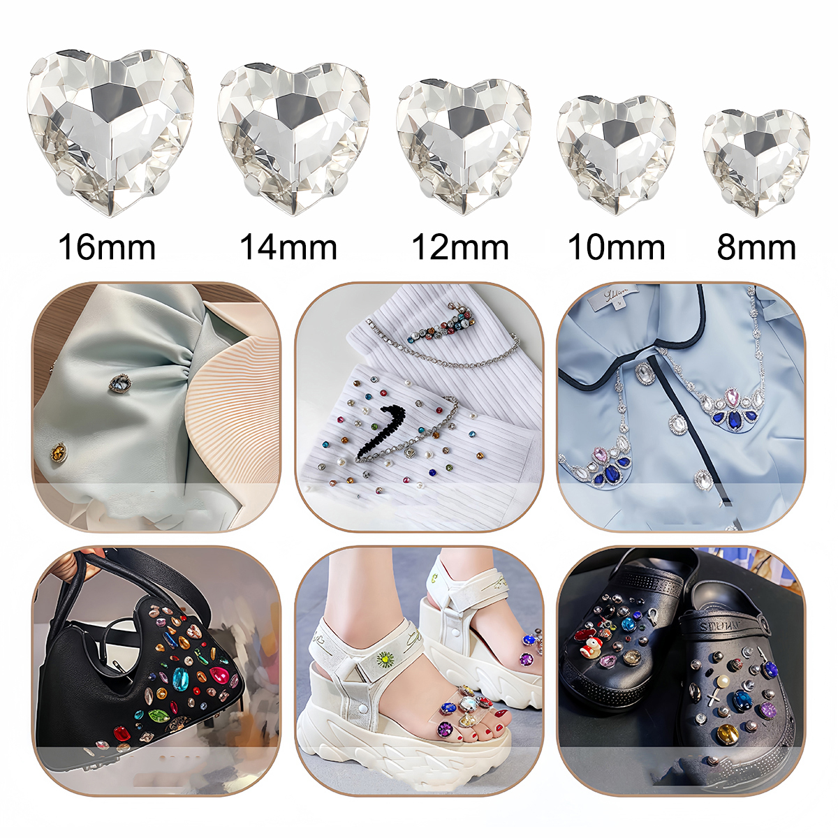 Heart Shape Glass Rhinestones  - Sew On Rhinestone review and price