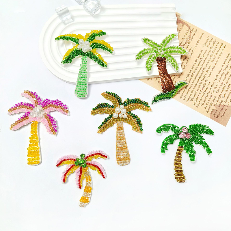 1Pc 3D Coconut Tree Beaded Pat - Craft Embellishments review and price