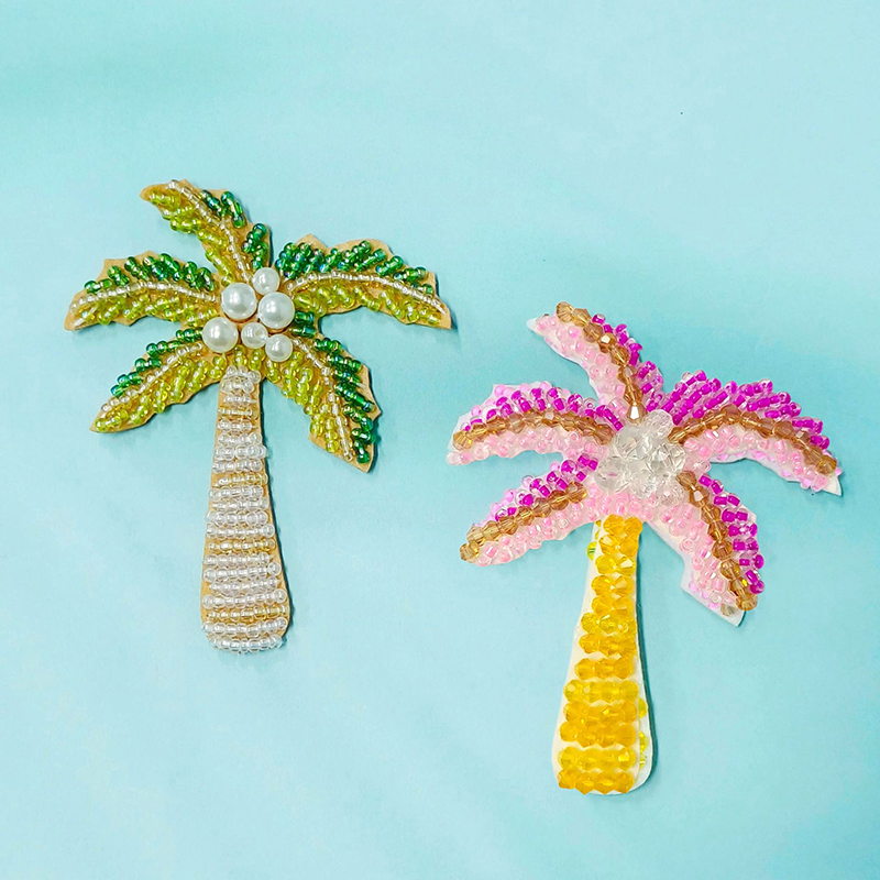 1Pc 3D Coconut Tree Beaded Pat - Craft Embellishments review and price
