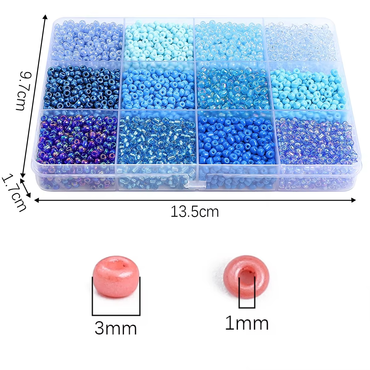 3600pcs 3mm Glass Seed Beads,  - Craft Embellishment Storage review and price