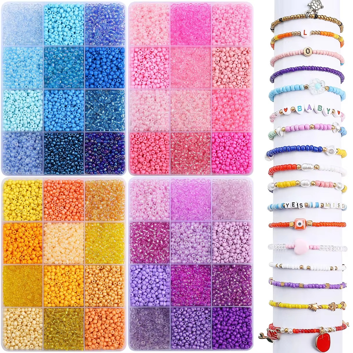 3600pcs 3mm Glass Seed Beads,  - Craft Embellishment Storage review and price