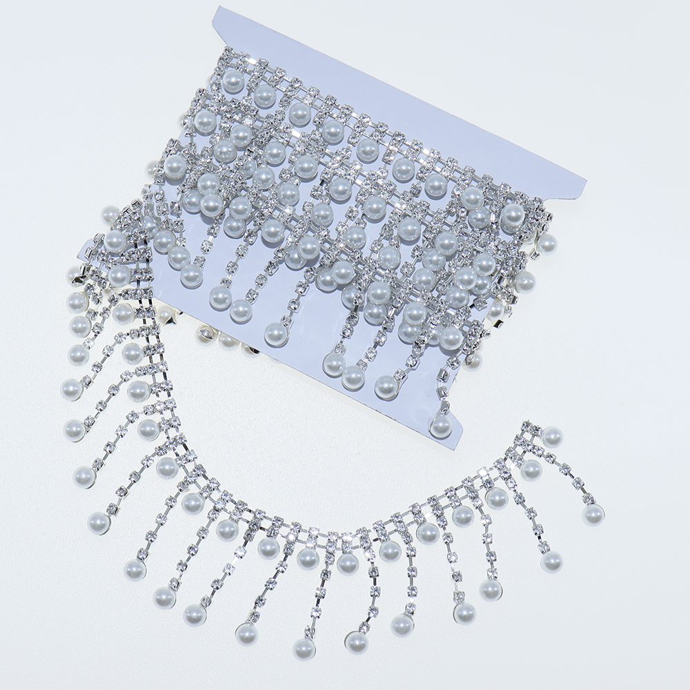 Crystal Rhinestone Pearl Trim  - Pearl Trim Chain review and price