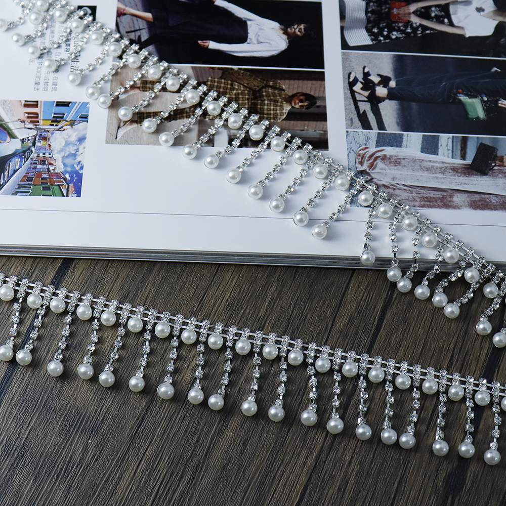 Crystal Rhinestone Pearl Trim  - Pearl Trim Chain review and price