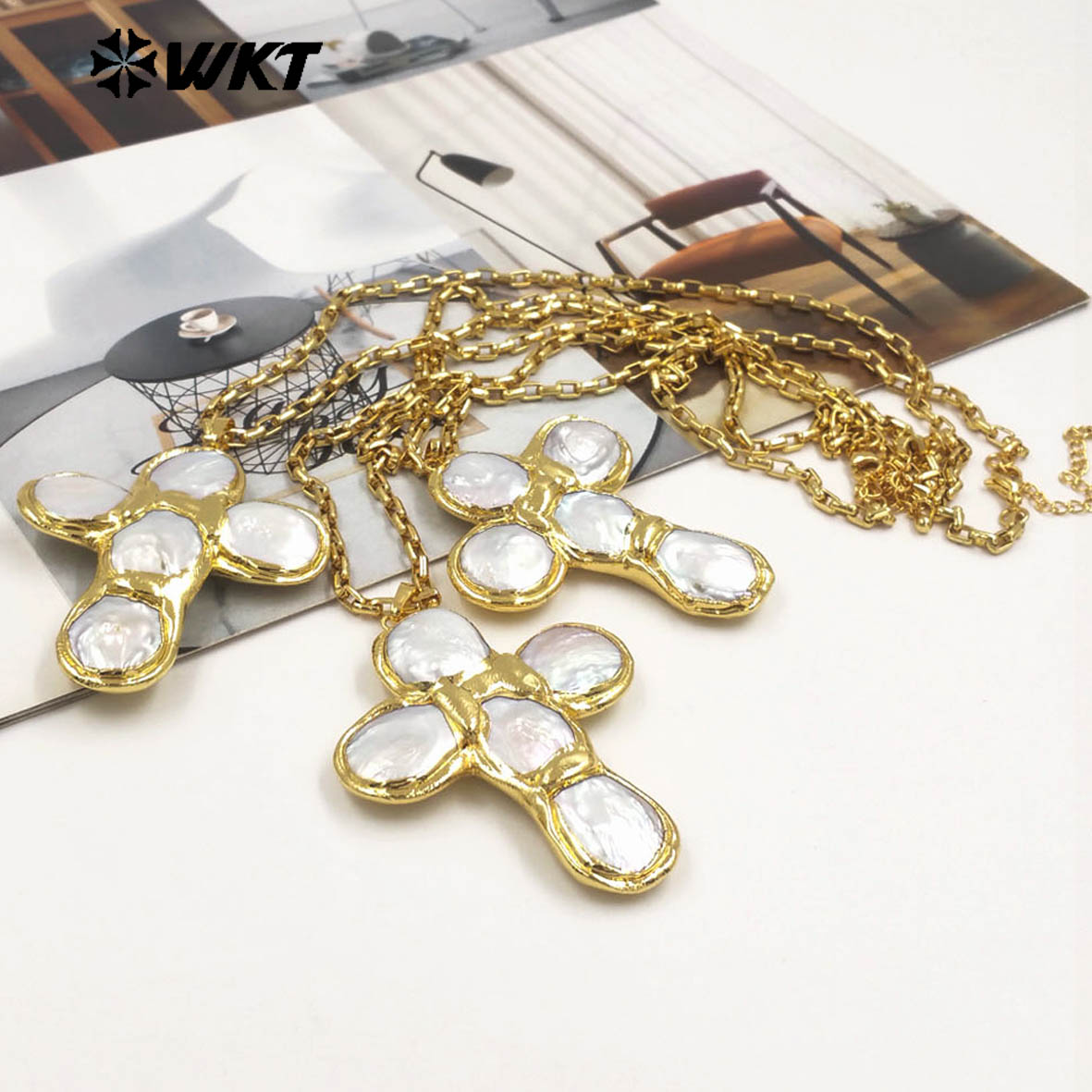 WT-JN349 Newest Design Natural - Pearl Trim Chain review and price