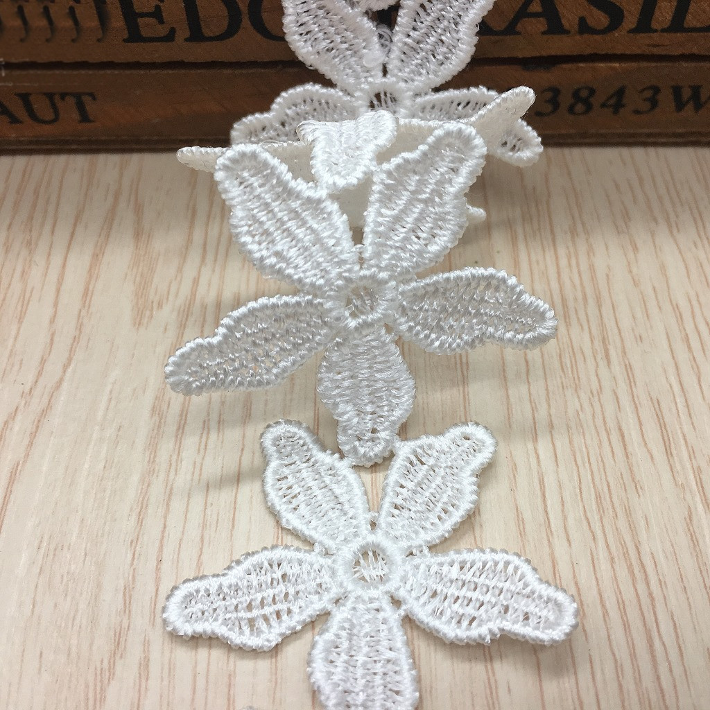 Embroidered Five-leaf Flower O - Lace Ribbon Trim review and price