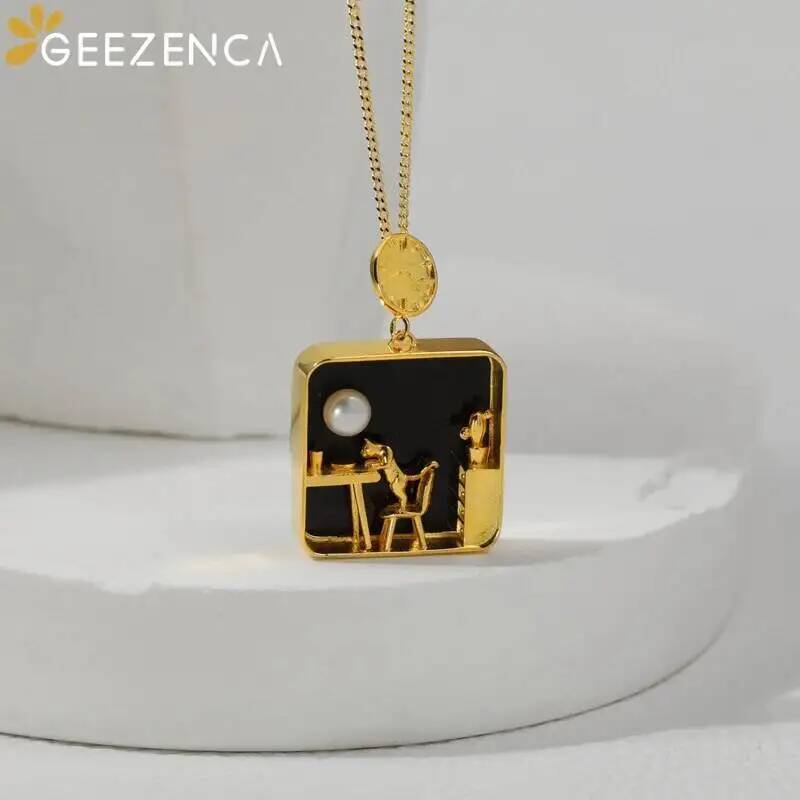 GEEZENCA 925 Sterling Silver G - Pearl Trim Chain review and price