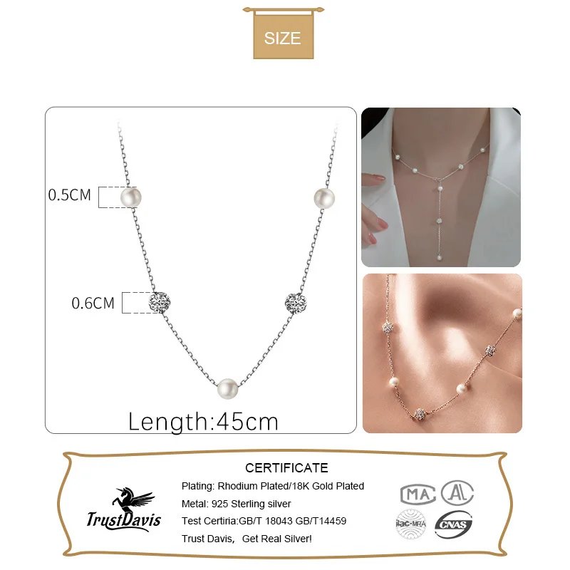TrustDavis Real 925 Sterling S - Pearl Trim Chain review and price