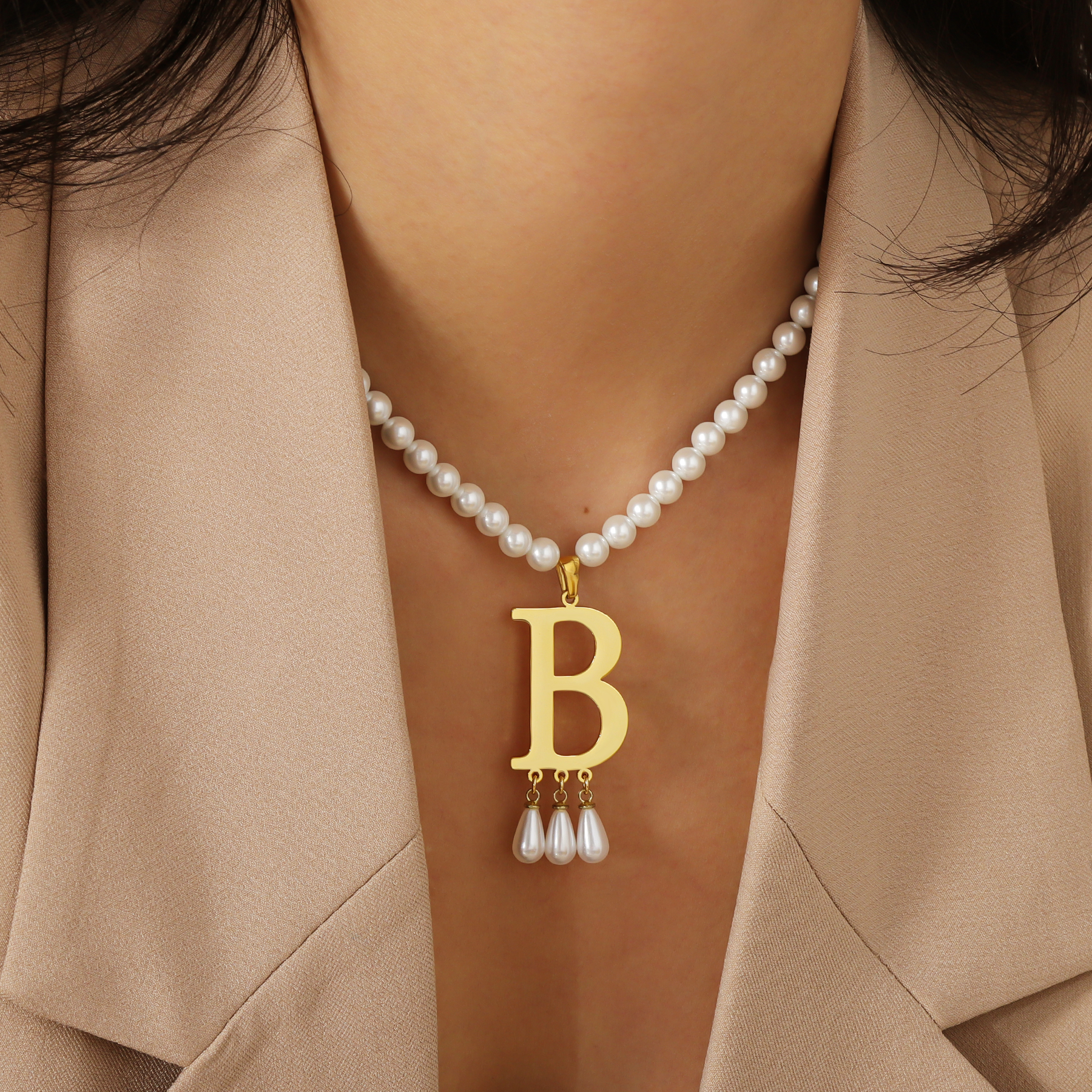 Customized Initial Pendant Lux - Pearl Trim Chain review and price