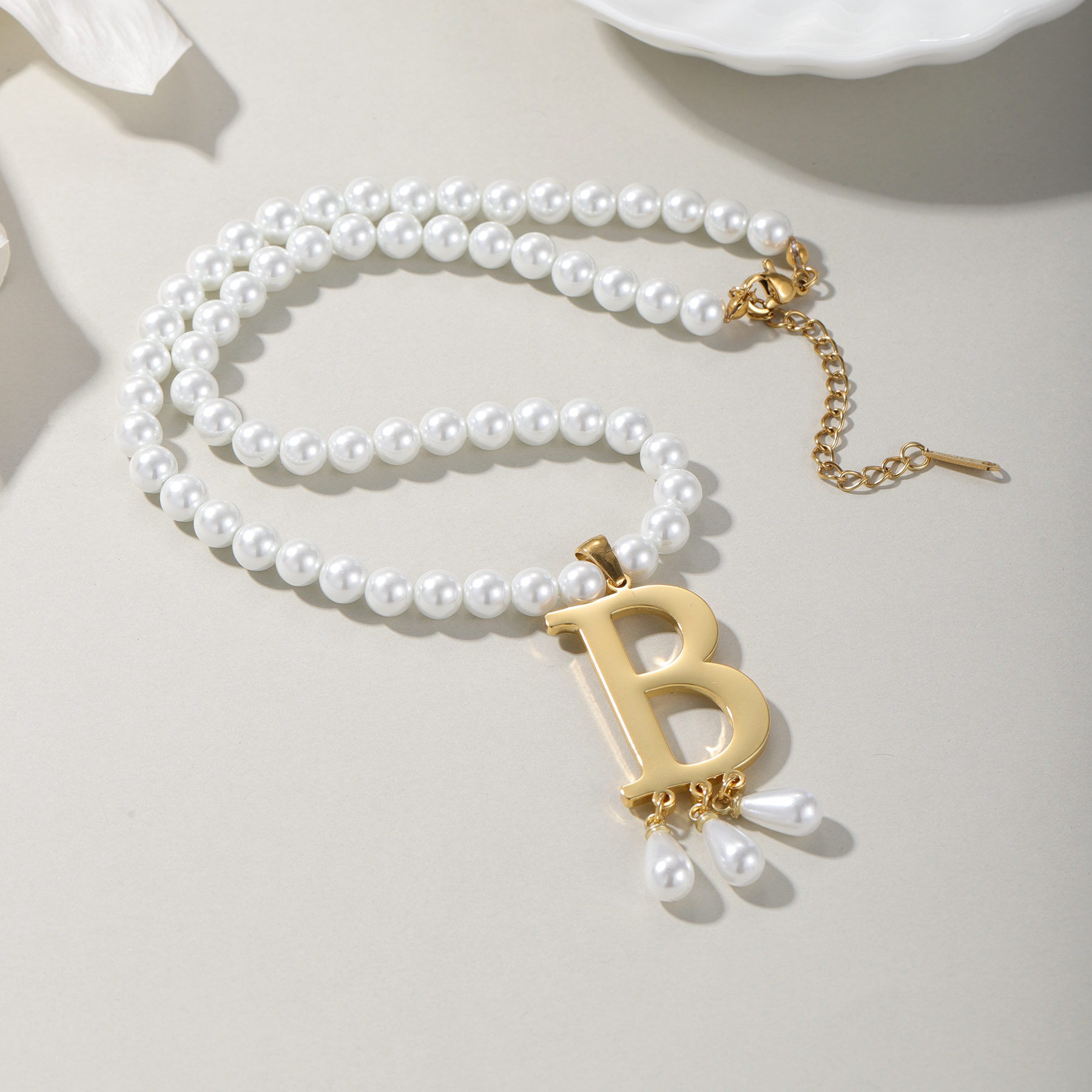 Customized Initial Pendant Lux - Pearl Trim Chain review and price