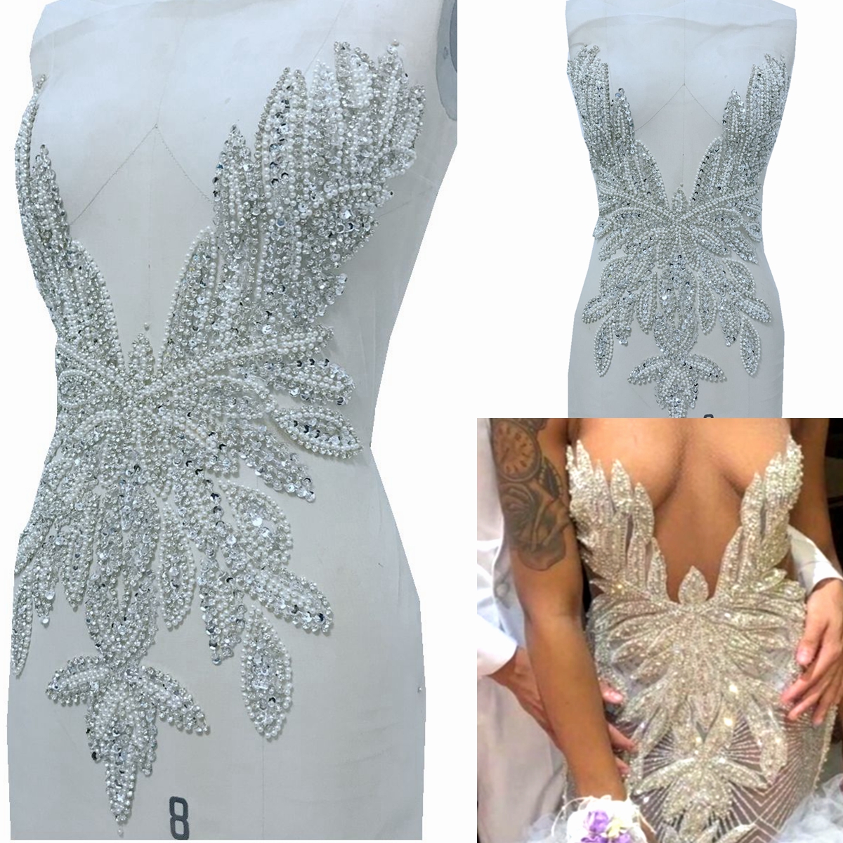 Luxury Beading Mesh Pearls Cry - Crystal Mesh Fabric review and price