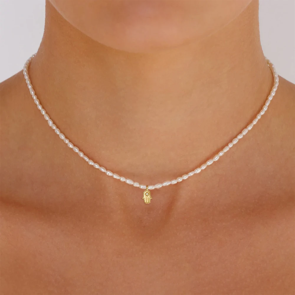 BOAKO Pearl Necklace Silver 92 - Pearl Trim Chain review and price