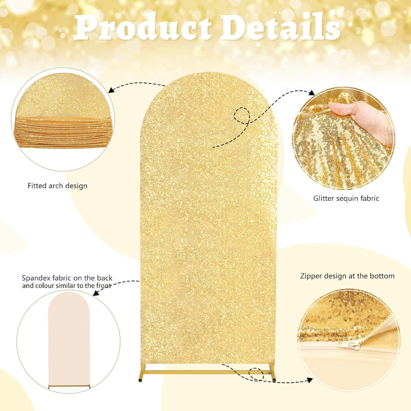 4 Colors 7 Sizes Sequin Arch F - Sequin Fabric Panel review and price